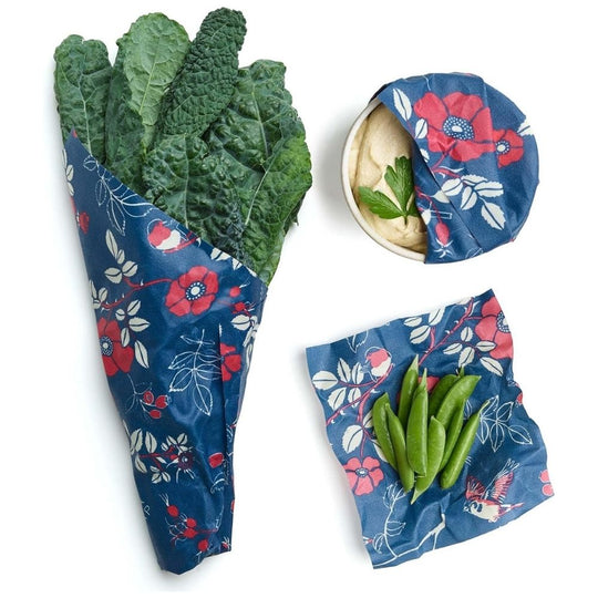3 Pack of Wraps, Assorted Sizes, Botanical Print banner