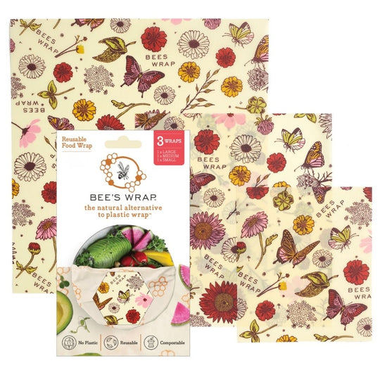 3 Pack of Wraps, Assorted Sizes, Meadow Magic Print banner