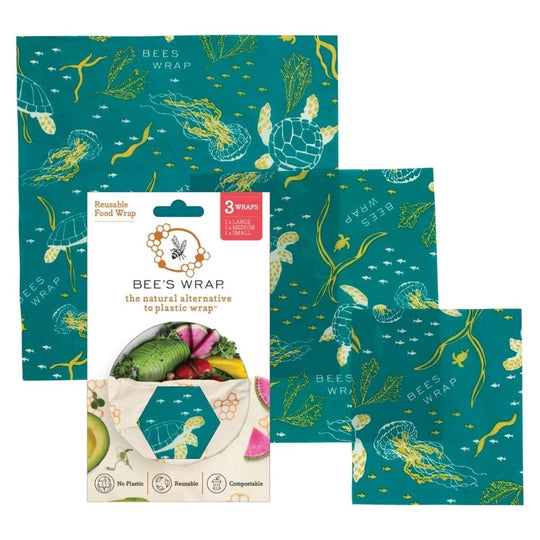3 Pack of Wraps, Assorted Sizes, Oceans Print banner