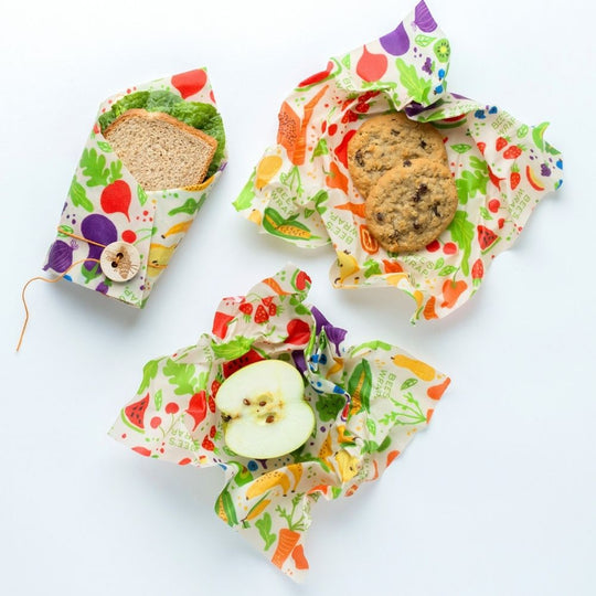 Lunch Pack of 3 Wraps, Assorted Sizes, Garden Party Print banner